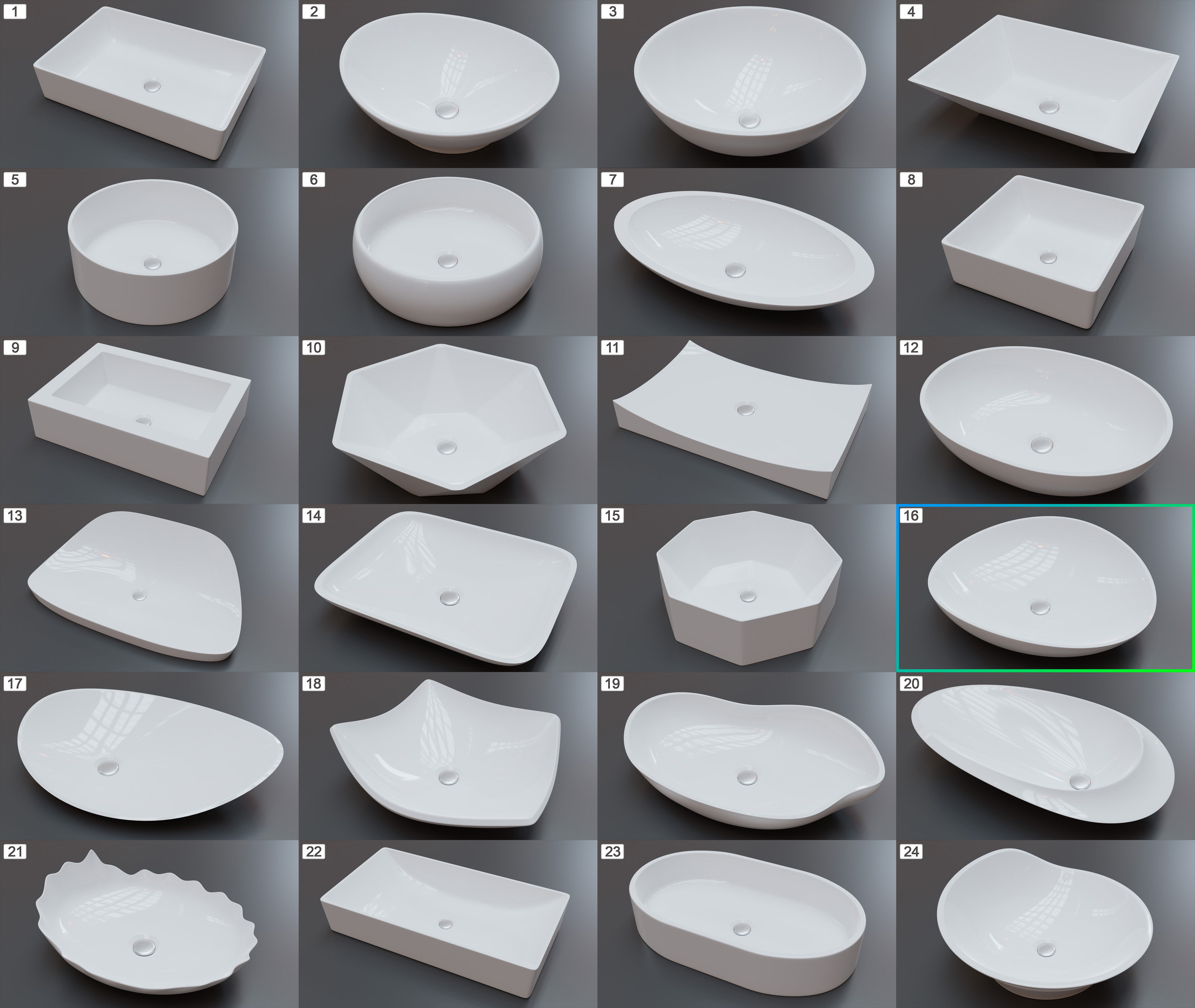 Vessel Sink Number 16 Low-poly 3D model_1