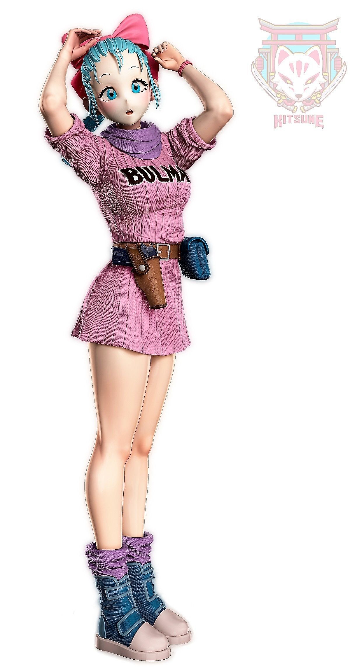 Bulma dragon ball xenoverse character art 3D print model_1