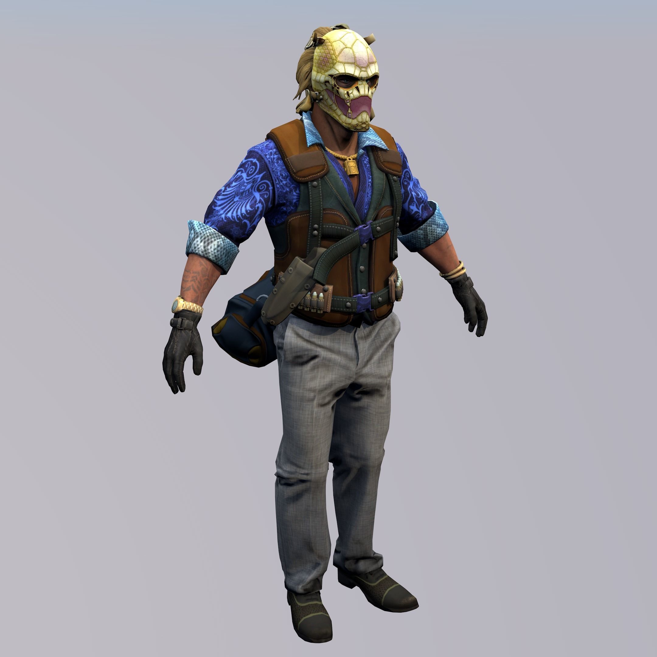 Agent from the game CSGO  Sir Darryl Professionals 3D model_3