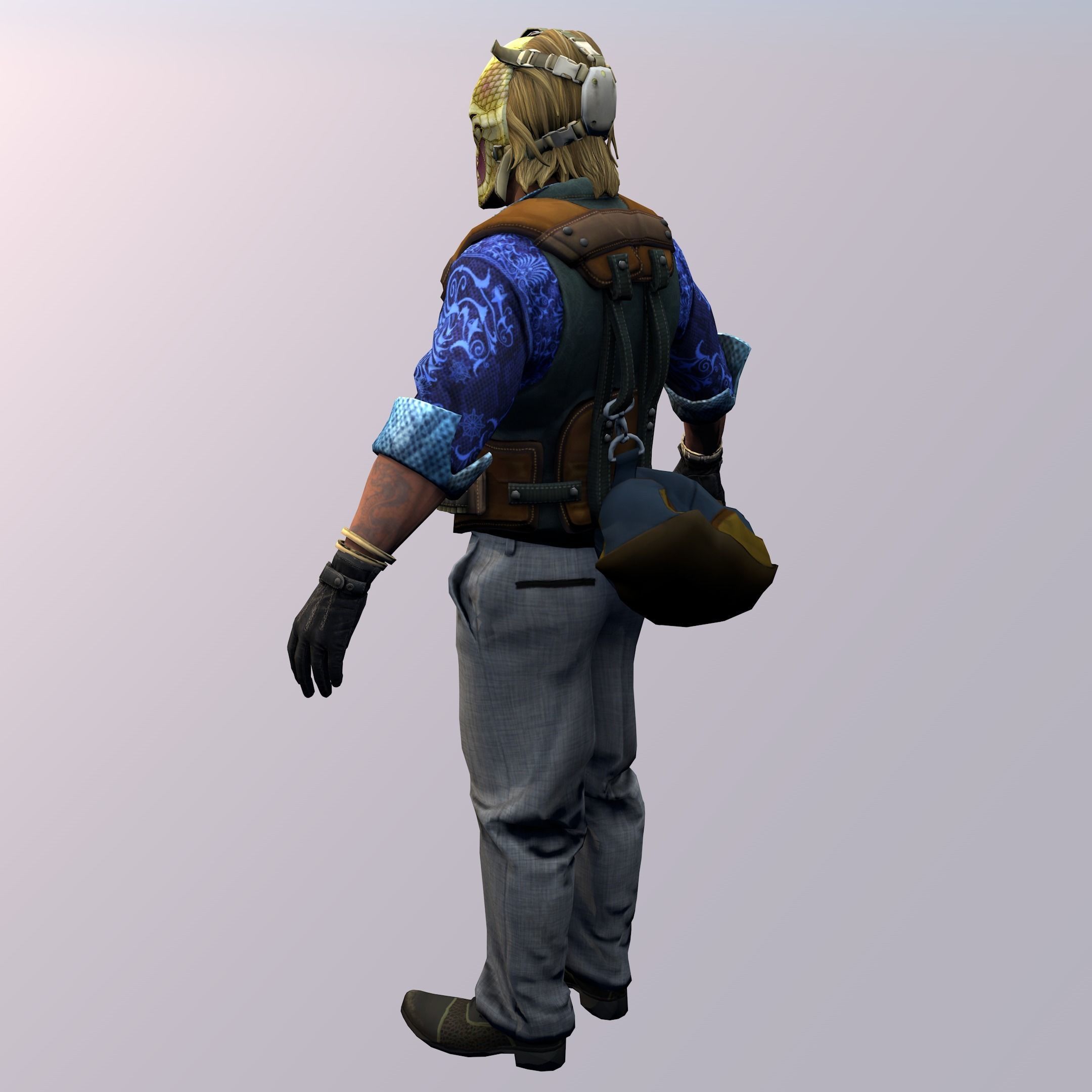 Agent from the game CSGO  Sir Darryl Professionals 3D model_5