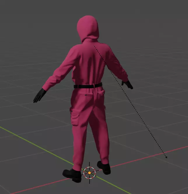 squid game guard rigged 3D model_0