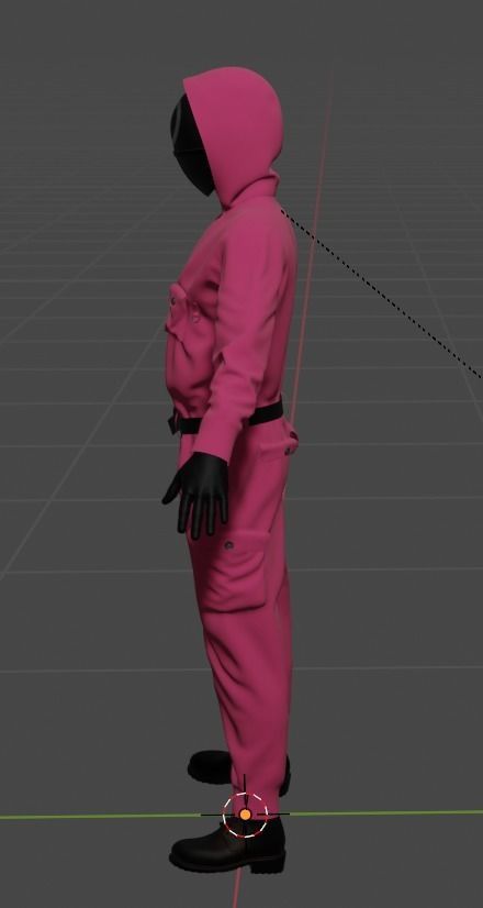 squid game guard rigged 3D model_1