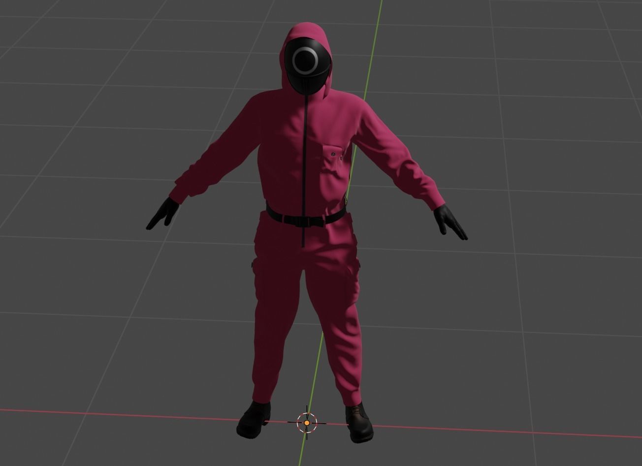 squid game guard rigged 3D model_2