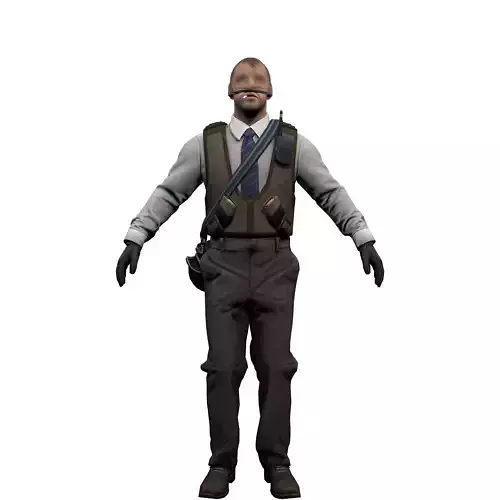 Agent from the game CSGO Number K Professionals 3D model