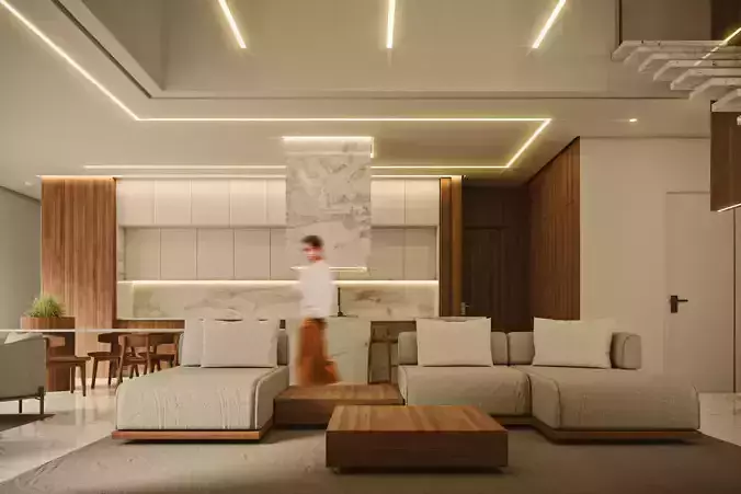 Project A living room in modern apartment