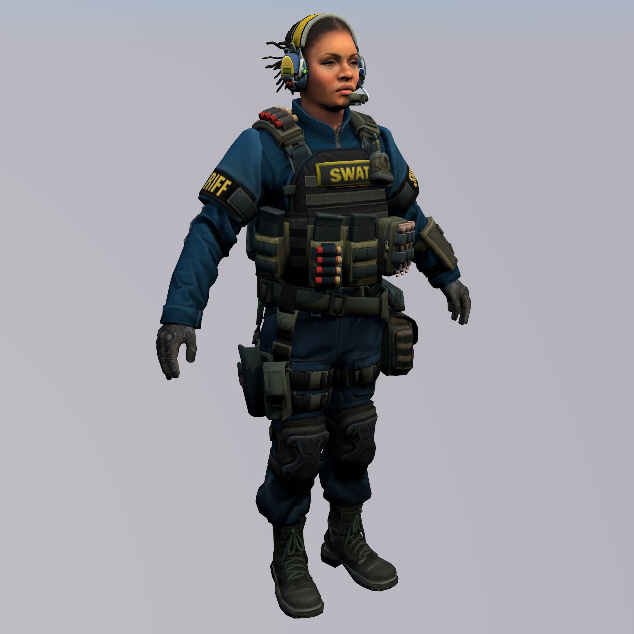 Agent from the game CSGO Commander May Jamison SWAT 3D model_3