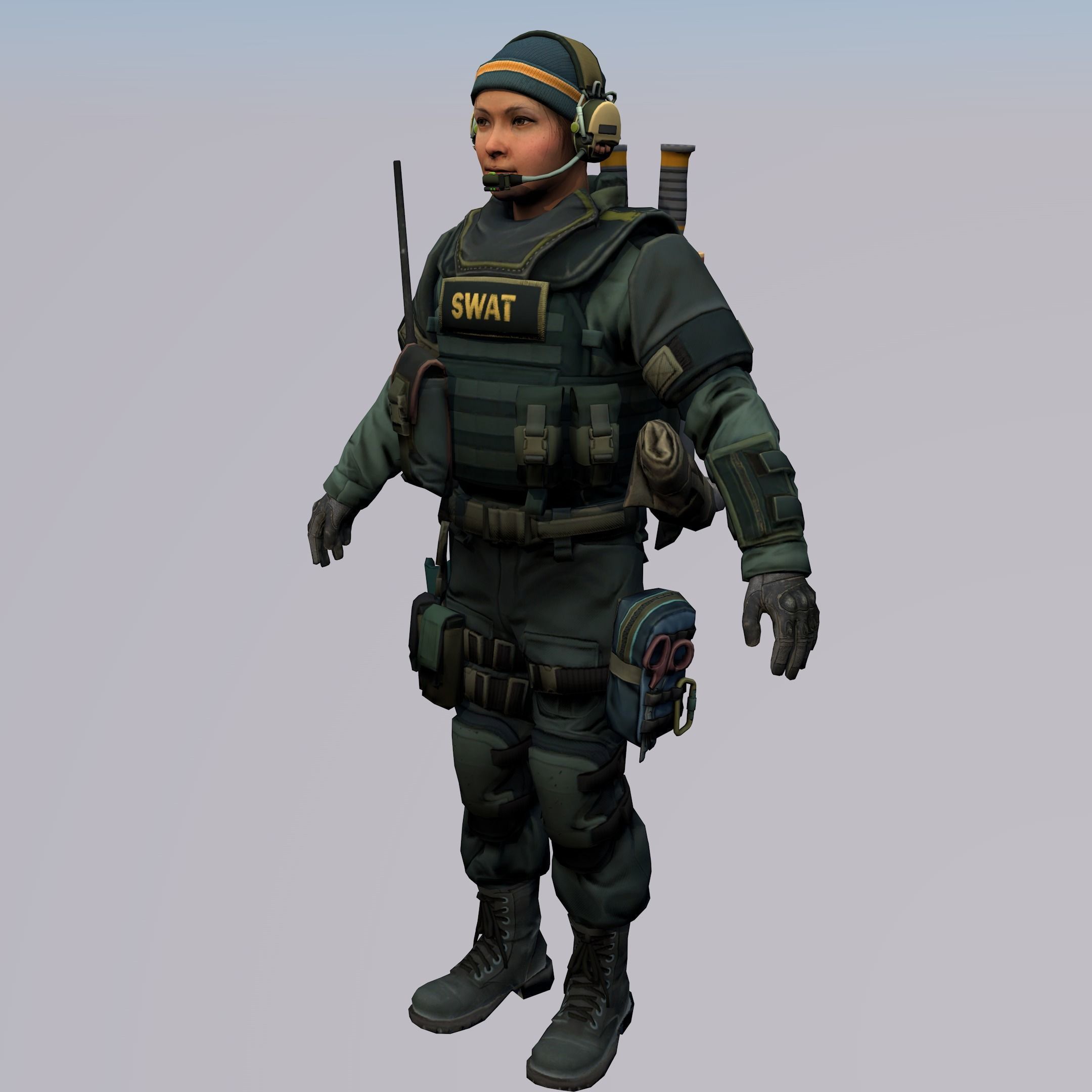 Agent from the game CSGO First Lieutenant Farlow SWAT 3D model_4