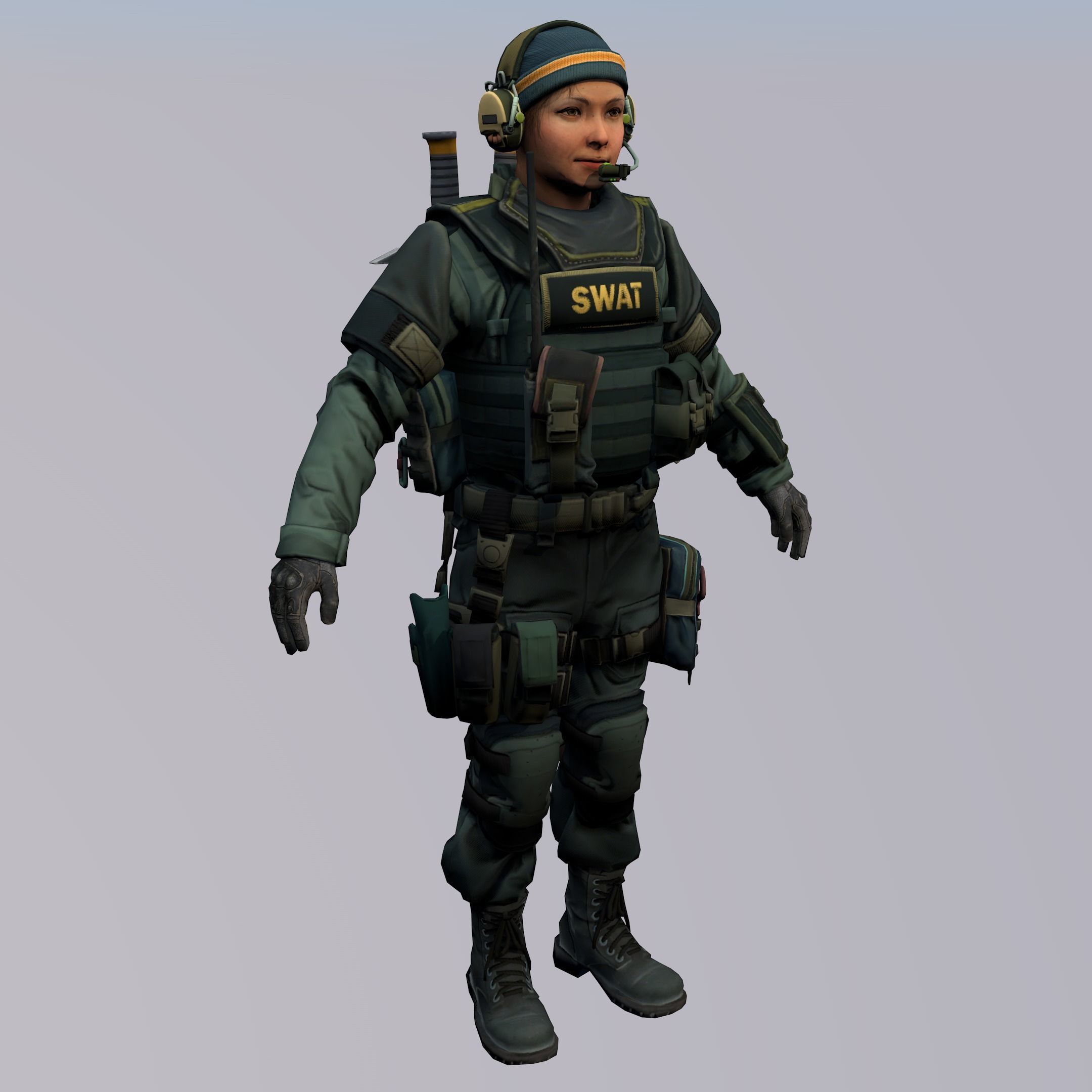 Agent from the game CSGO First Lieutenant Farlow SWAT 3D model_3