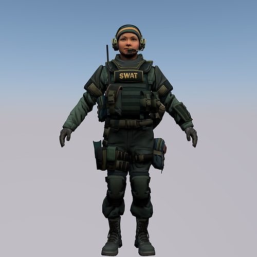 Agent from the game CSGO First Lieutenant Farlow SWAT 3D model
