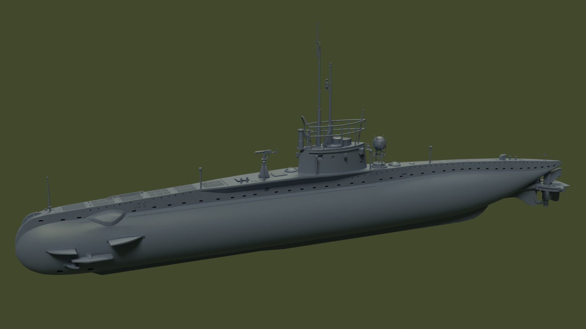 SM UC 5 U-boat - RC 3D print model_2