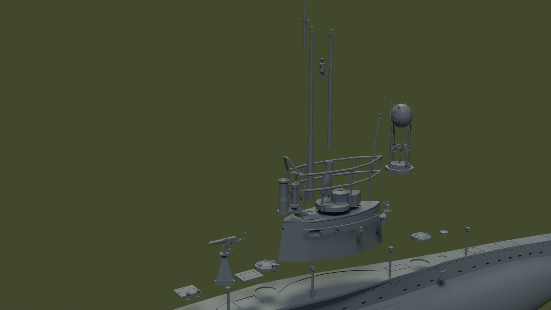 SM UC 5 U-boat - RC 3D print model_19