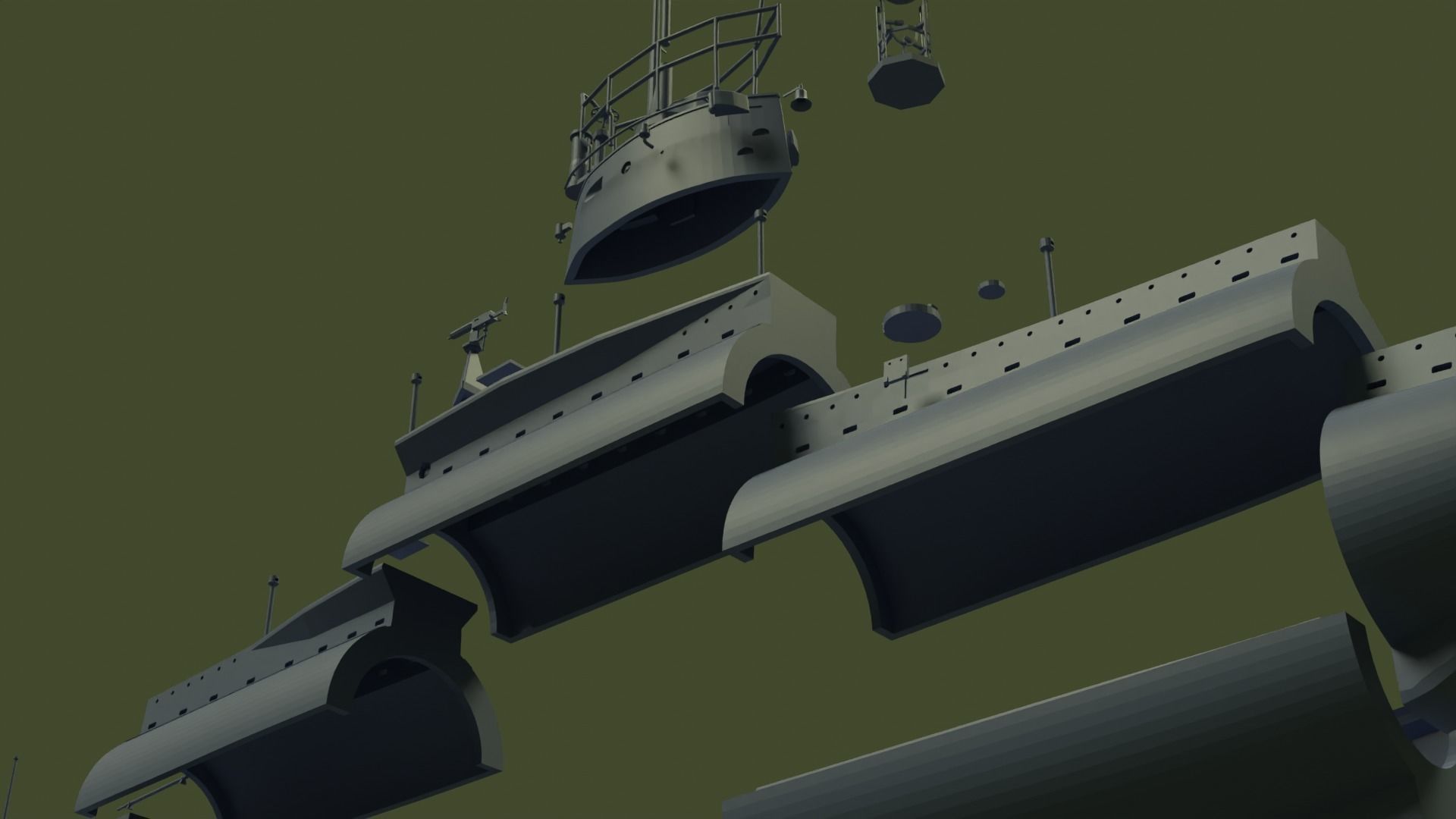 SM UC 5 U-boat - RC 3D print model_24