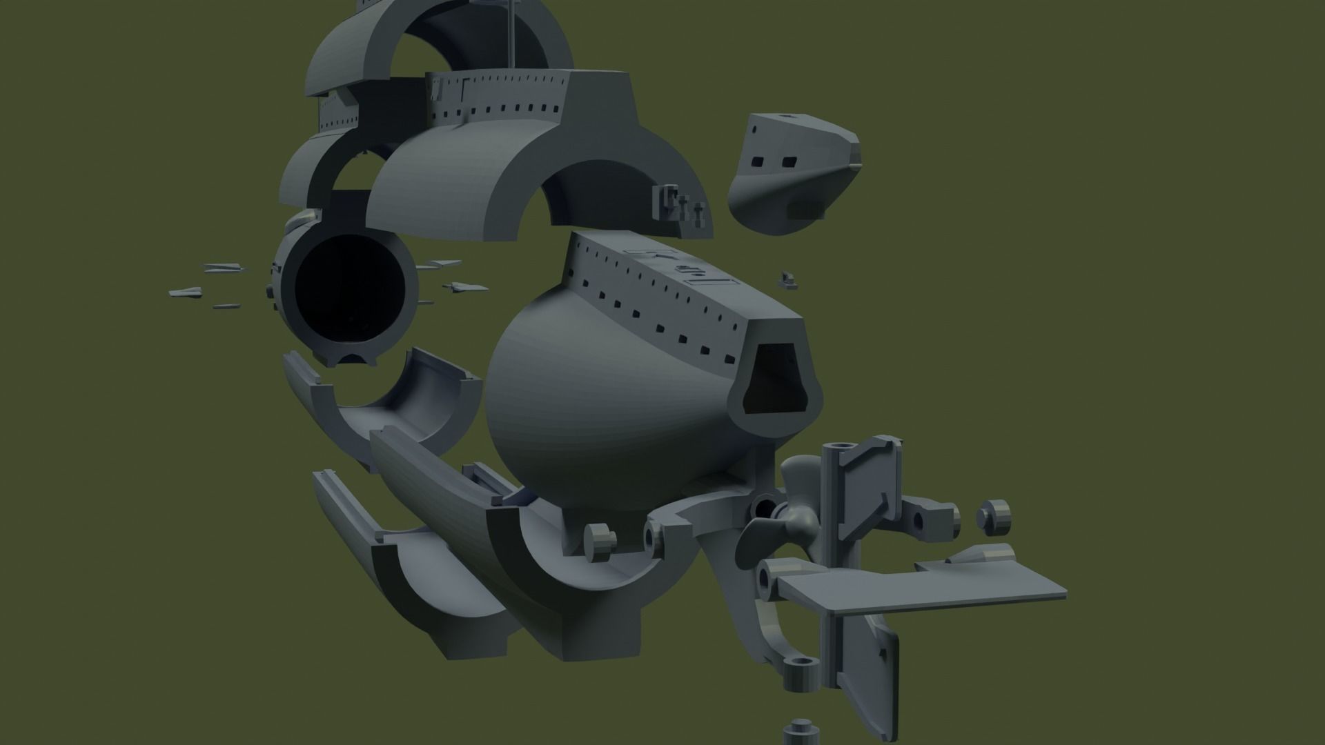 SM UC 5 U-boat - RC 3D print model_23