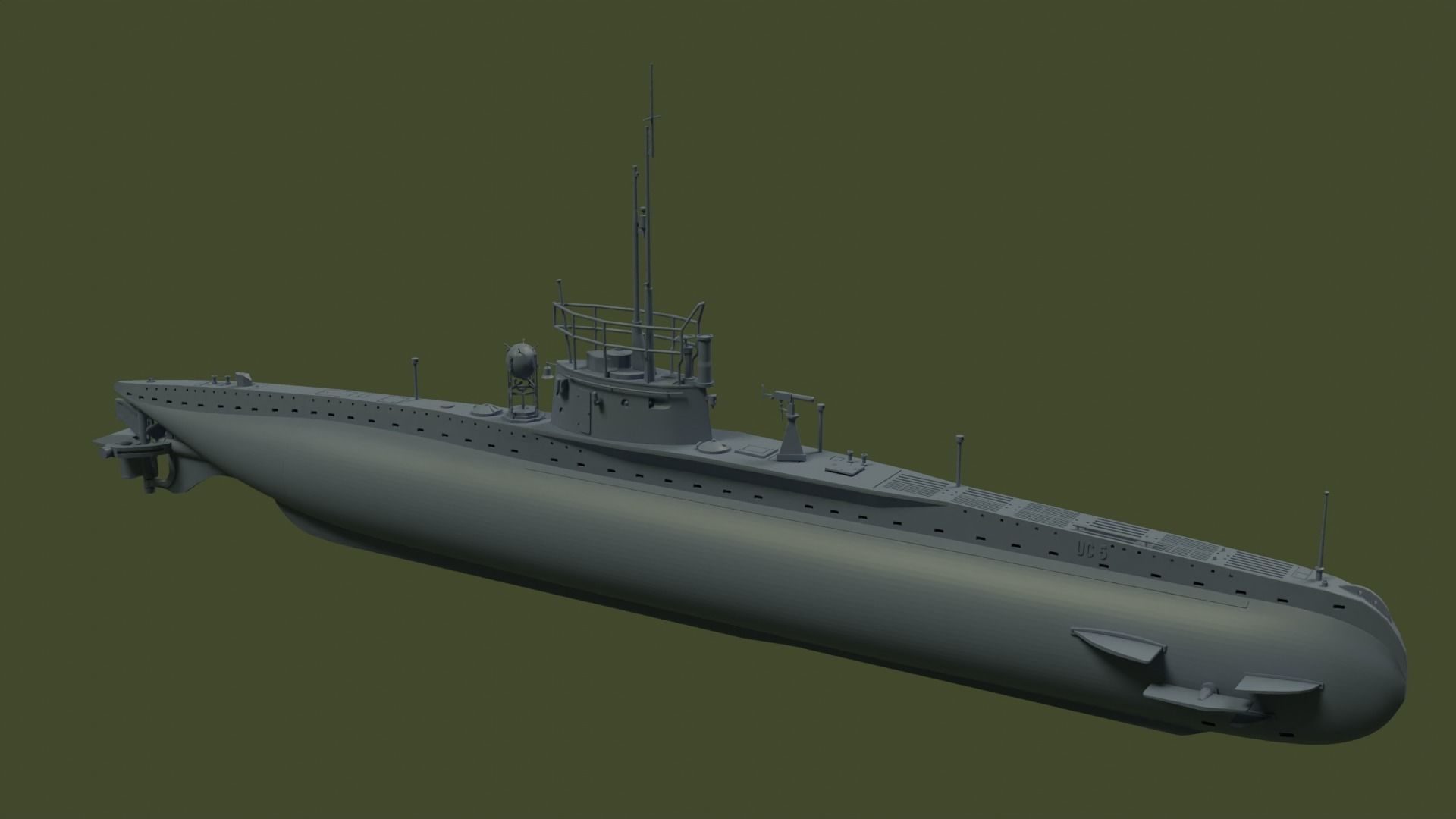 SM UC 5 U-boat - RC 3D print model_7