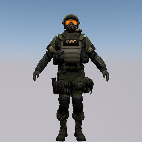 Agent from the game CSGO  Biosecurity Specialist SWAT 3D model