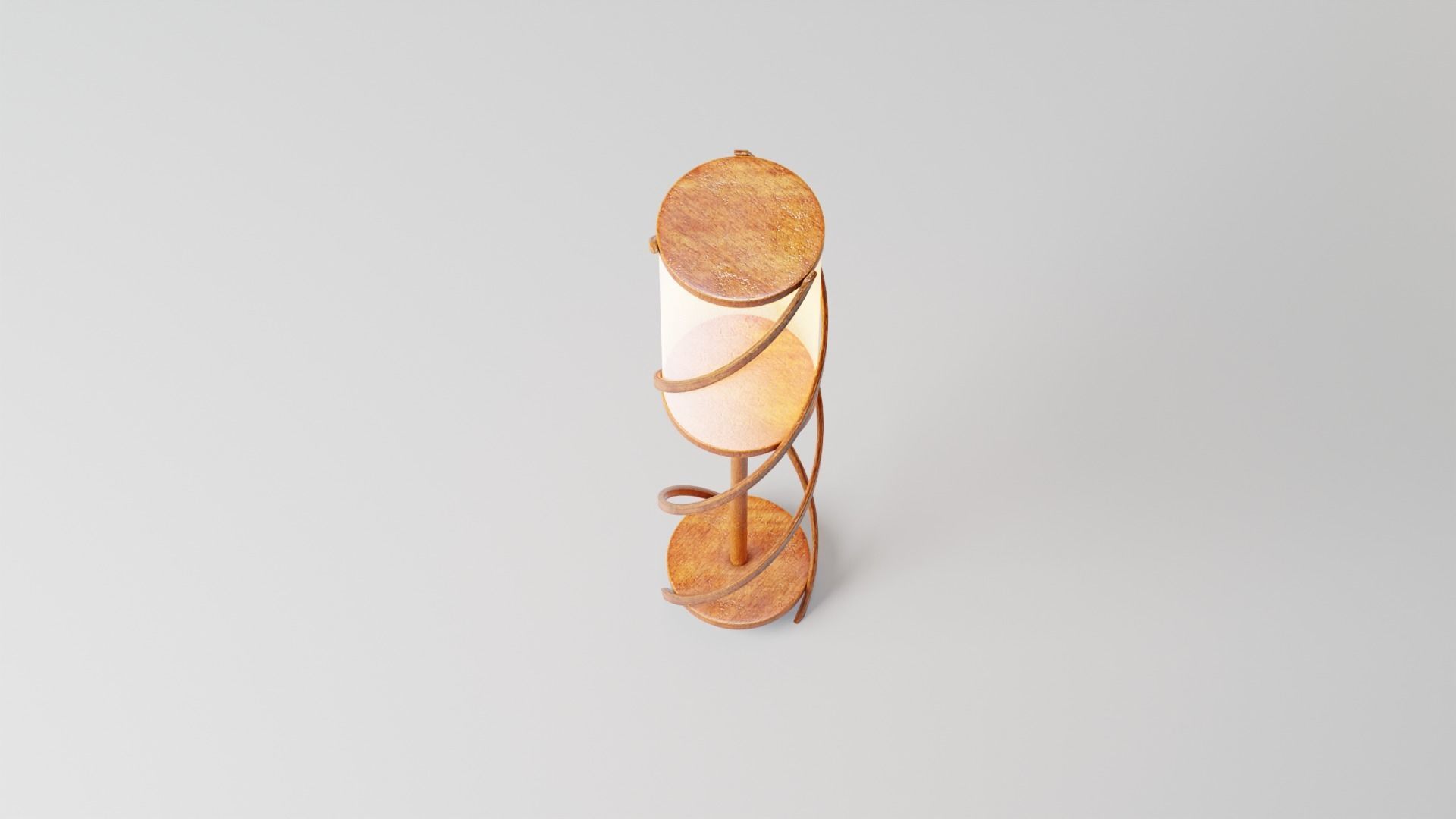 Wooden Spiral Lamp model 1 Low-poly 3D model_6