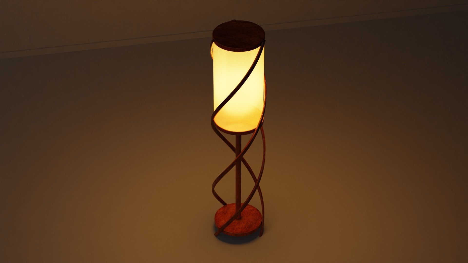 Wooden Spiral Lamp model 1 Low-poly 3D model_13