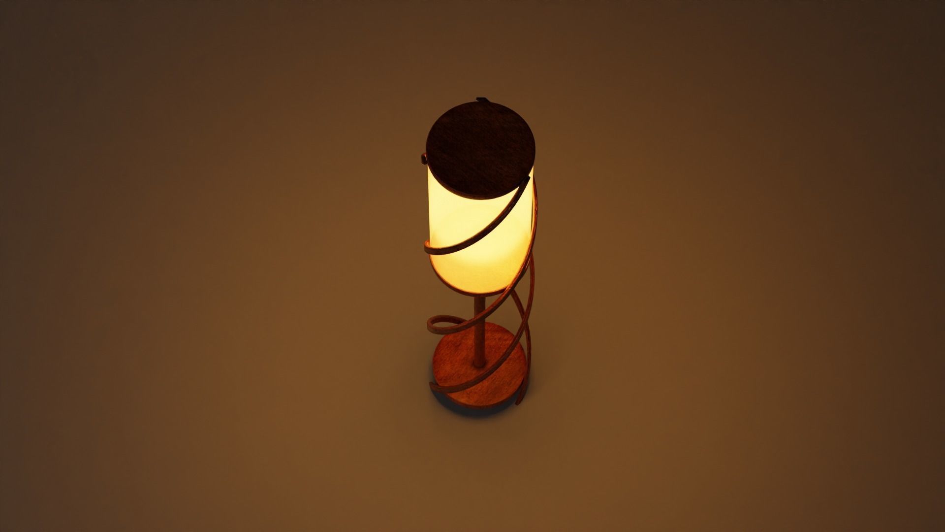 Wooden Spiral Lamp model 1 Low-poly 3D model_11
