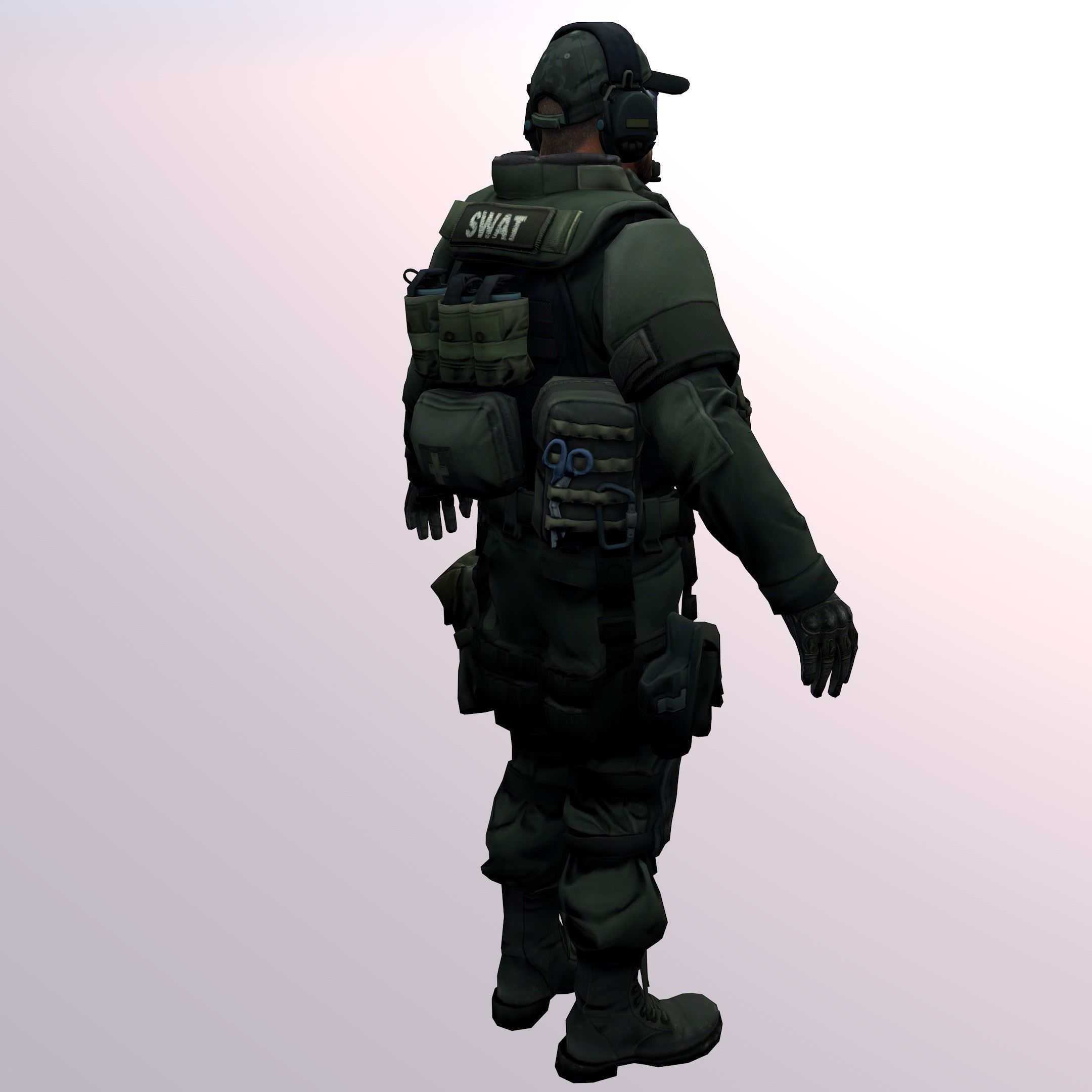 Agent from the game CSGO Sergeant Bombson SWAT 3D model_6