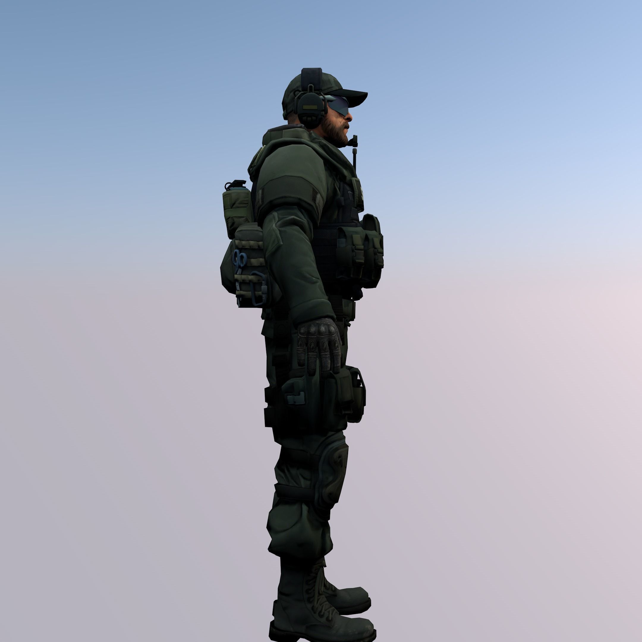 Agent from the game CSGO Sergeant Bombson SWAT 3D model_1