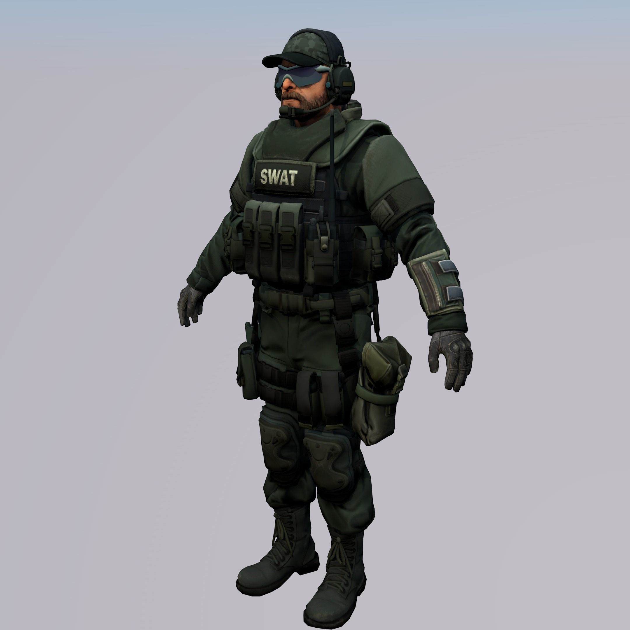 Agent from the game CSGO Sergeant Bombson SWAT 3D model_4