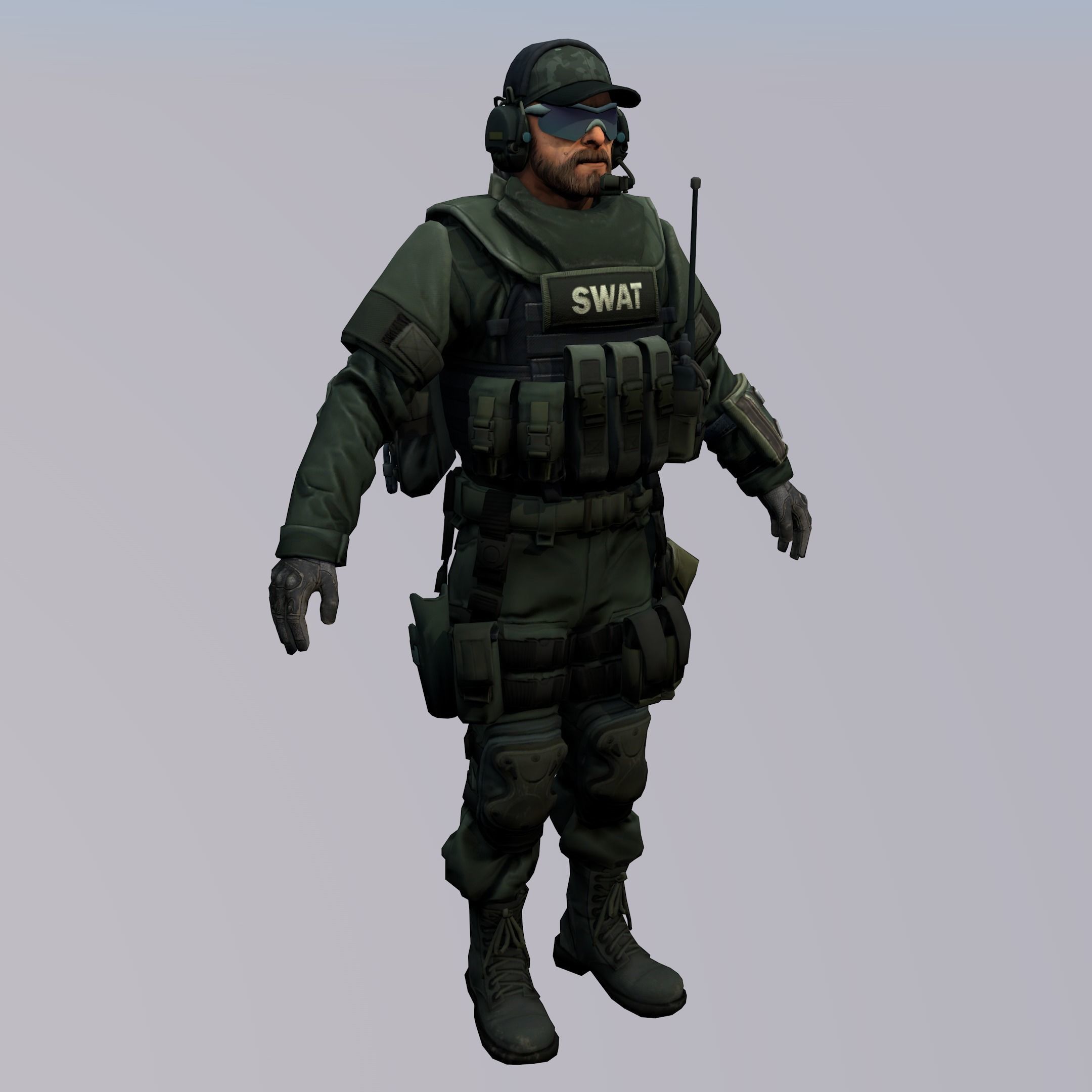 Agent from the game CSGO Sergeant Bombson SWAT 3D model_3