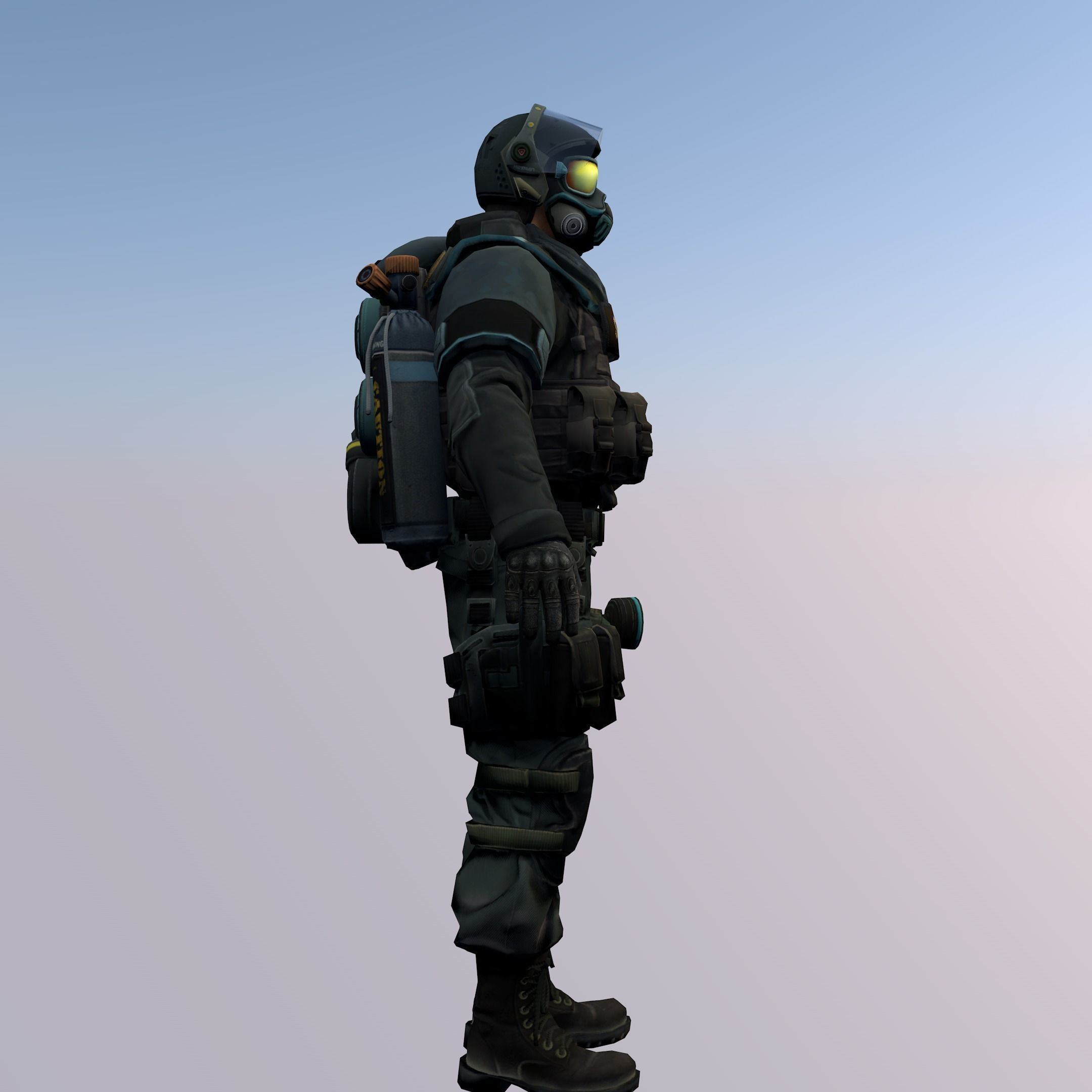 Agent from the game CSGO Chemical Protection Specialist SWAT 3D model_1