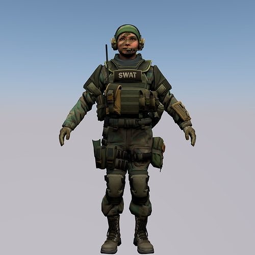 Agent from the game CSGO Lieutenant  Forester  Farlow SWAT 3D model