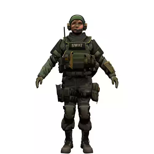 Agent from the game CSGO Lieutenant  Forester  Farlow SWAT 3D model