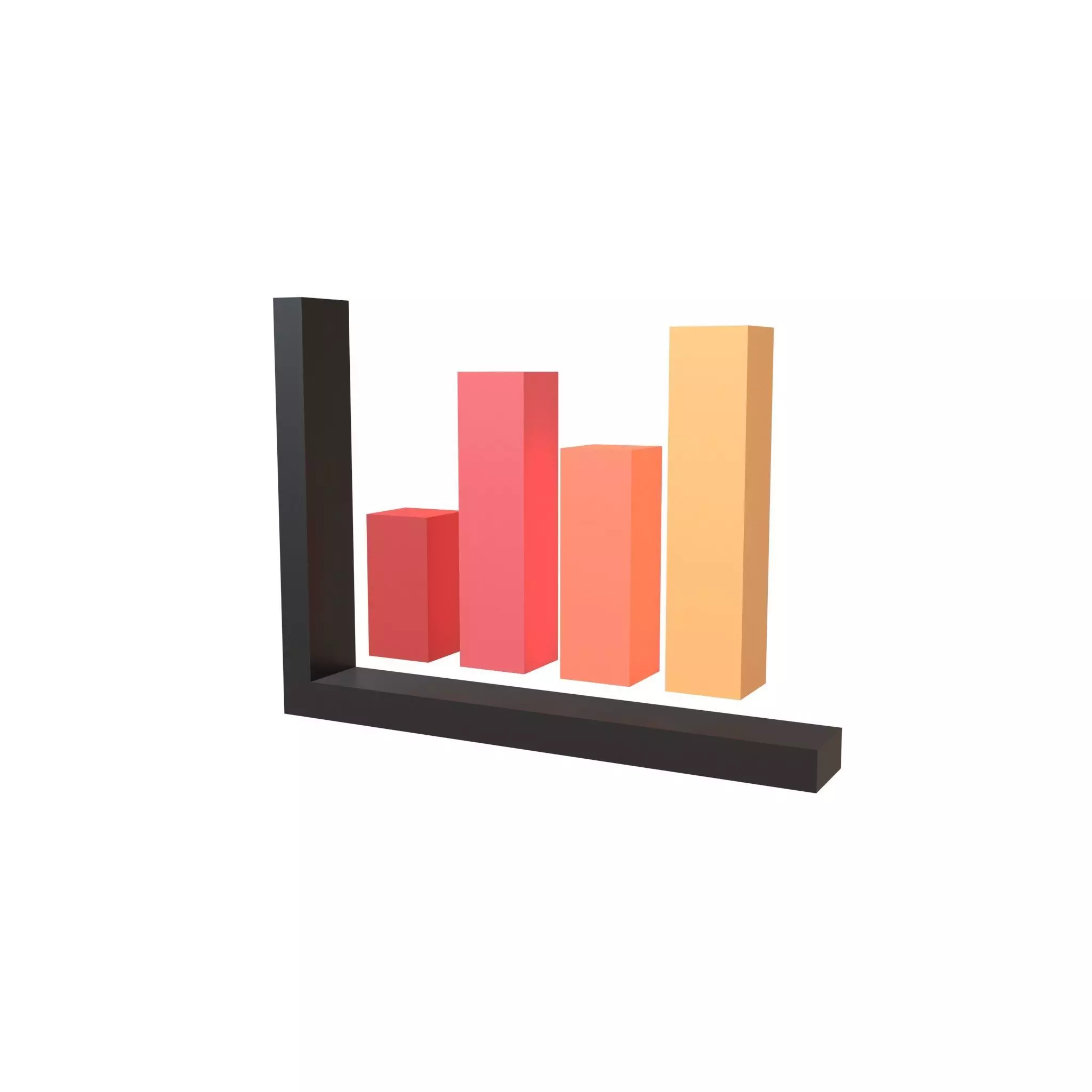 Bar Graph Icon v1 001 Low-poly 3D model_0