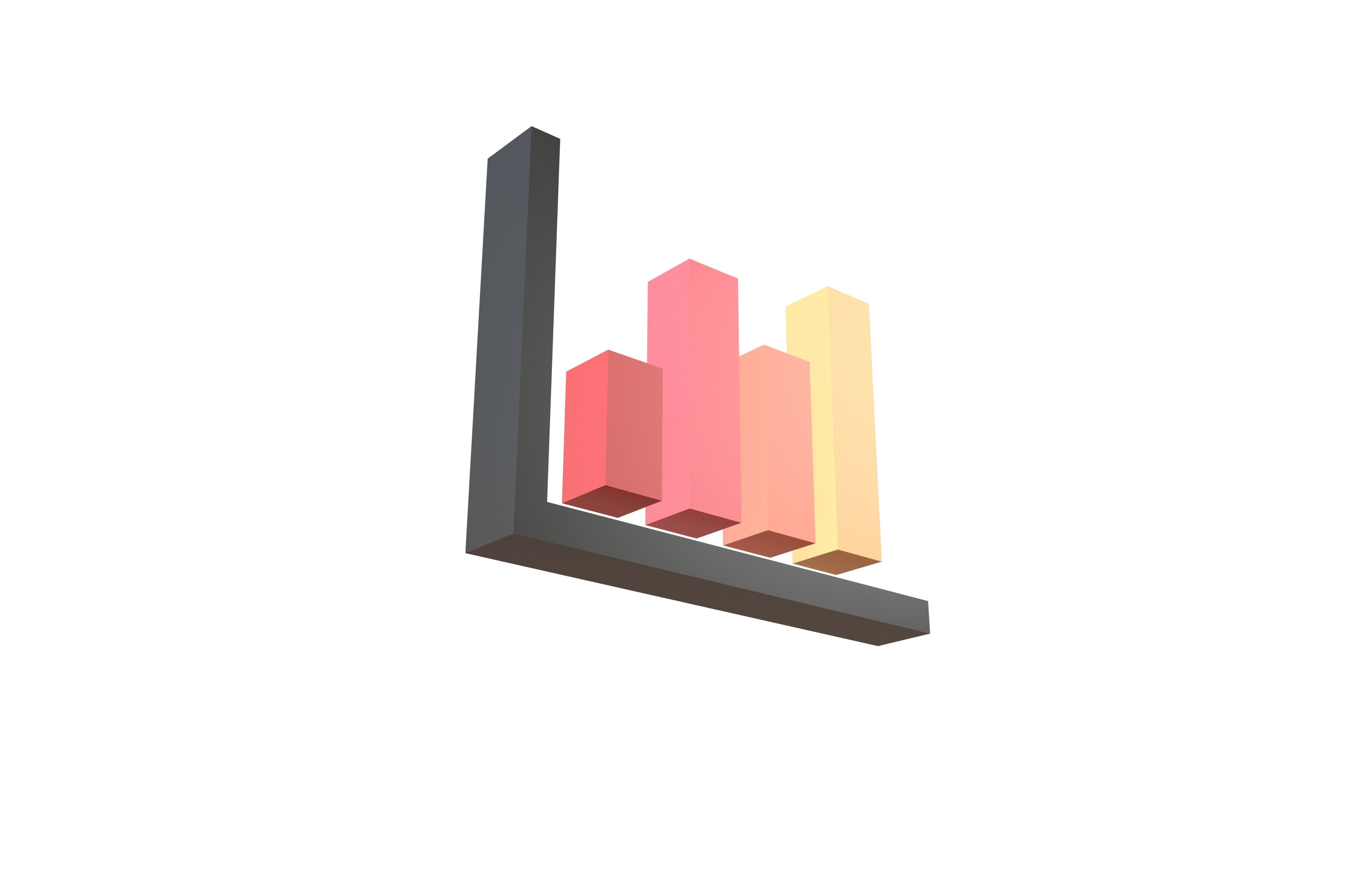 Bar Graph Icon v1 001 Low-poly 3D model_3