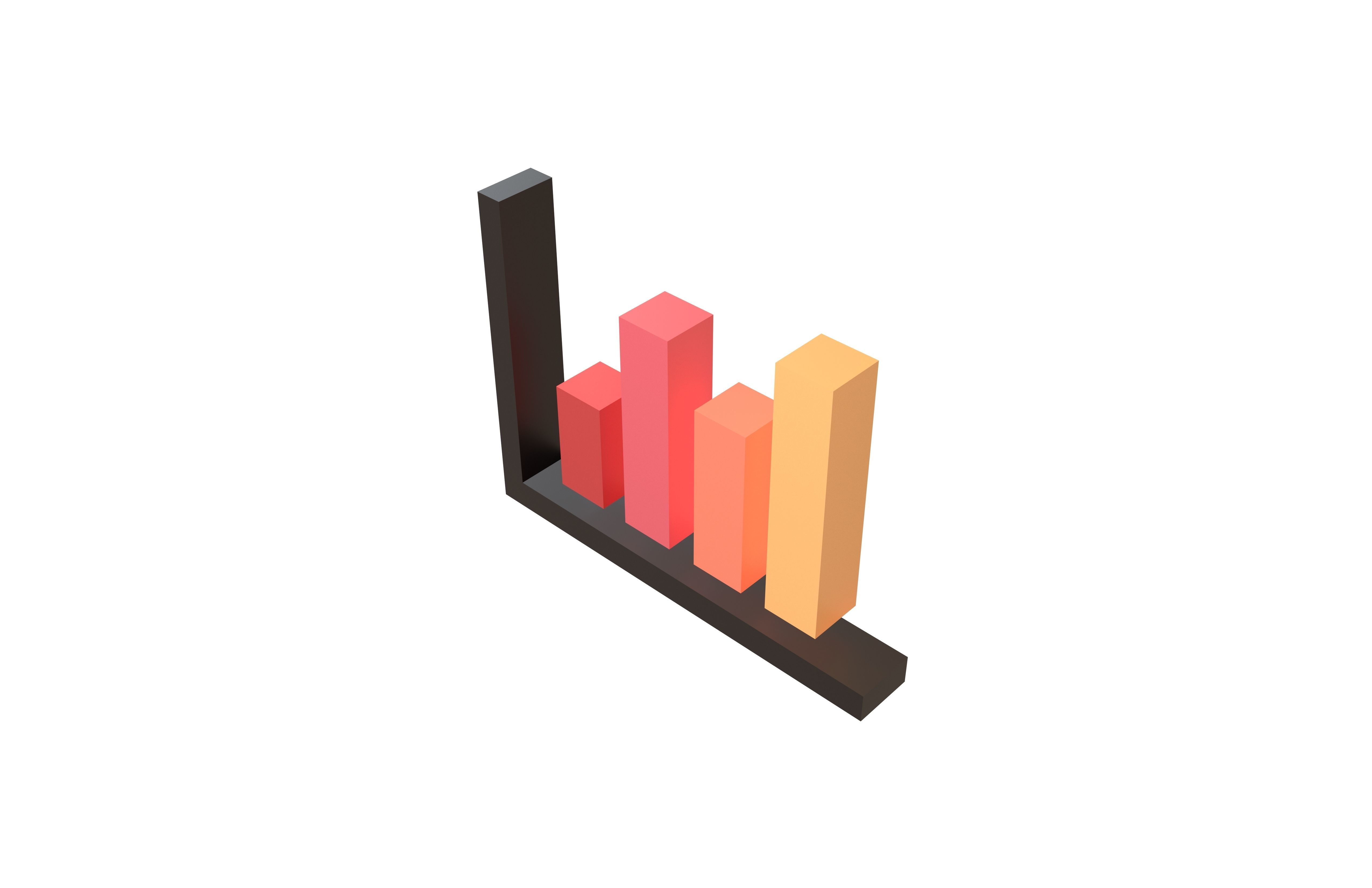 Bar Graph Icon v1 001 Low-poly 3D model_2