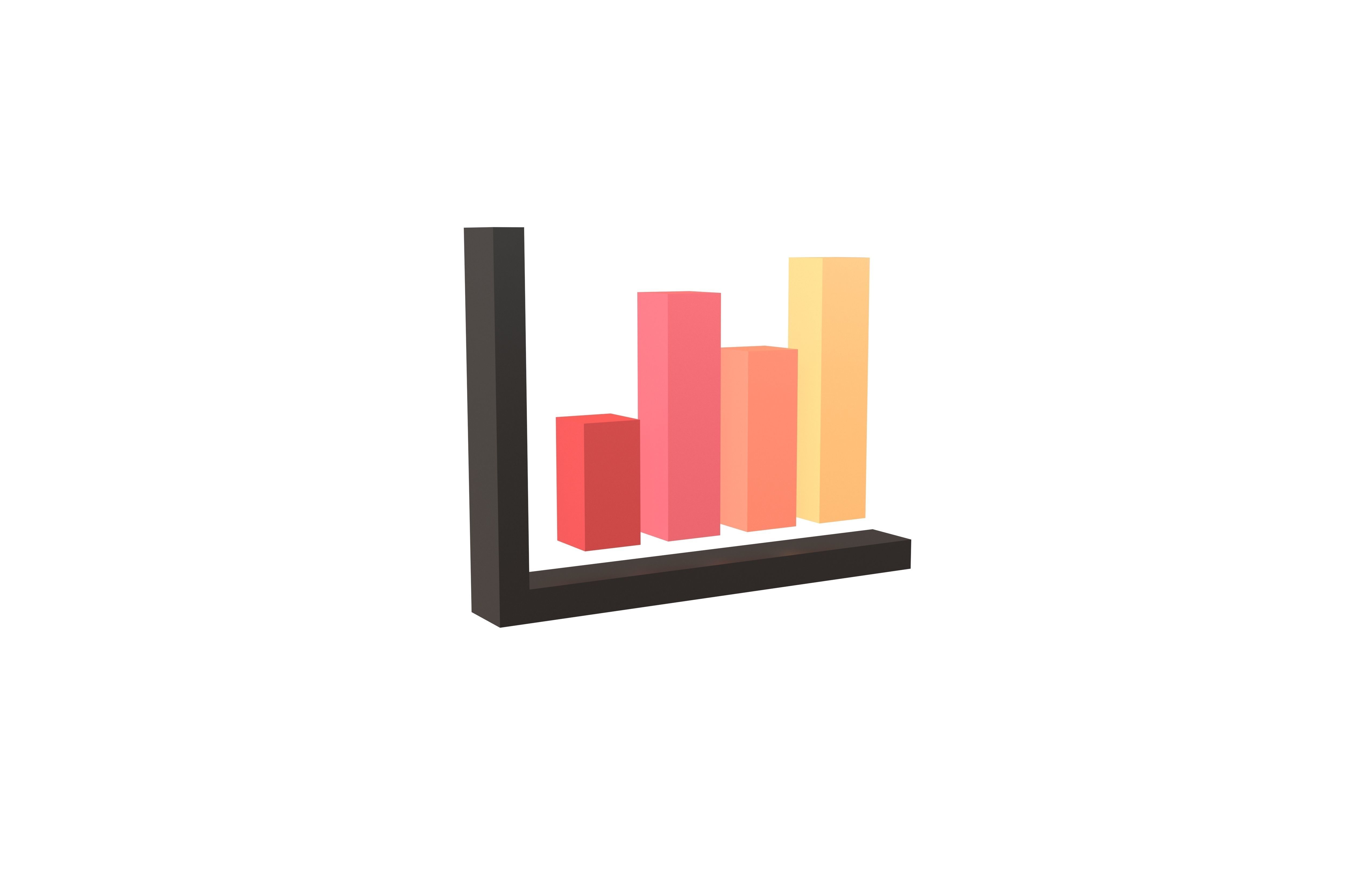Bar Graph Icon v1 001 Low-poly 3D model_1