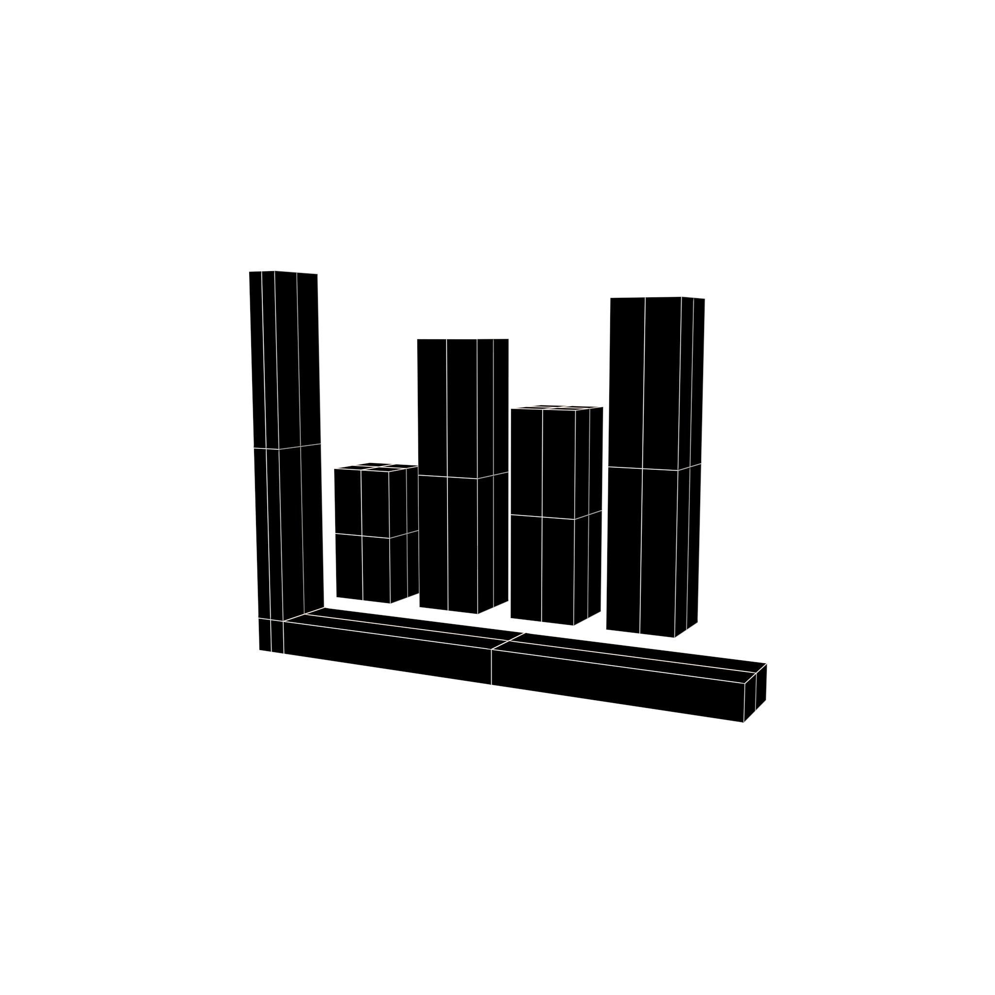 Bar Graph Icon v1 002 Low-poly 3D model_4