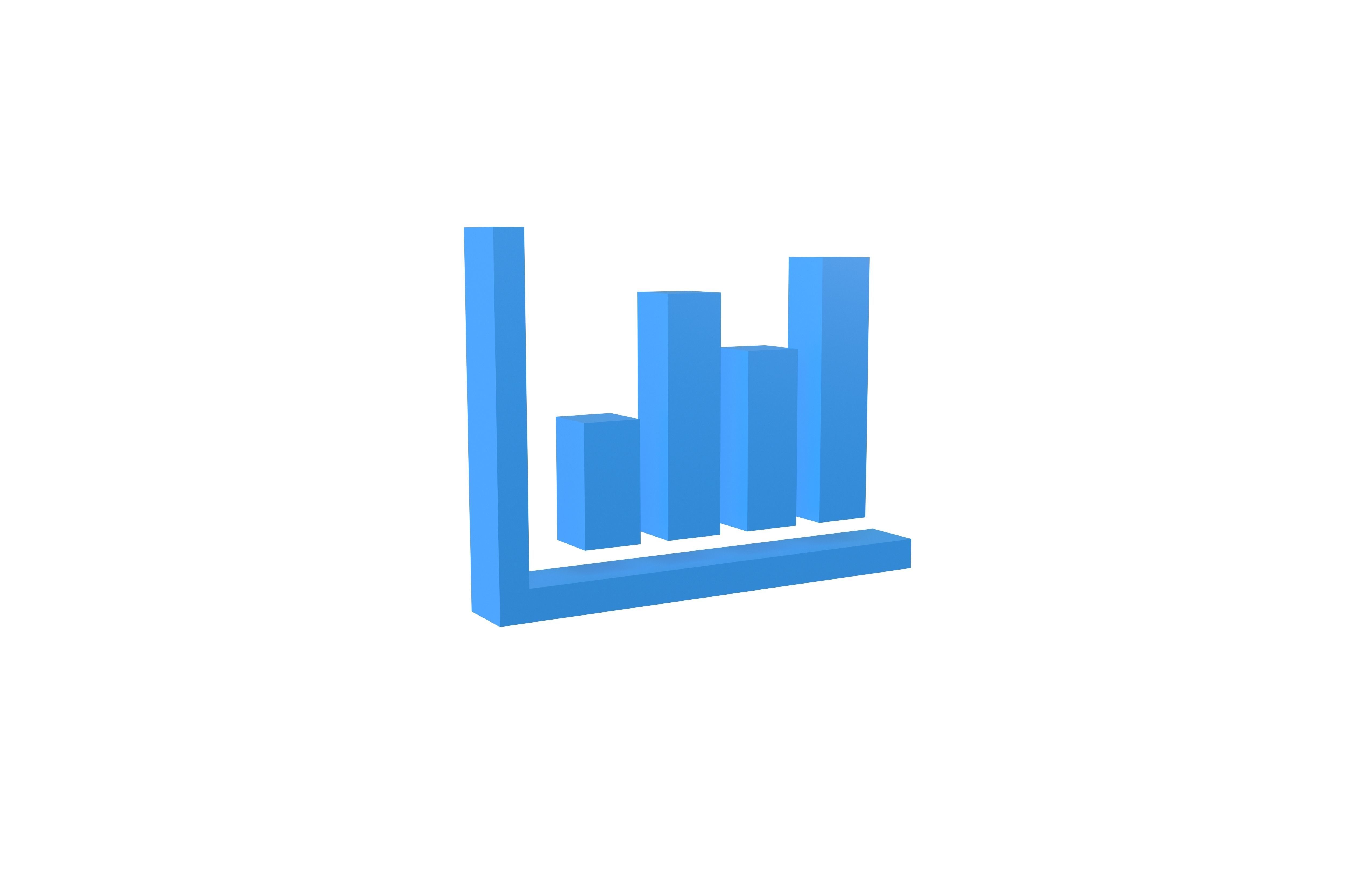 Bar Graph Icon v1 002 Low-poly 3D model_1