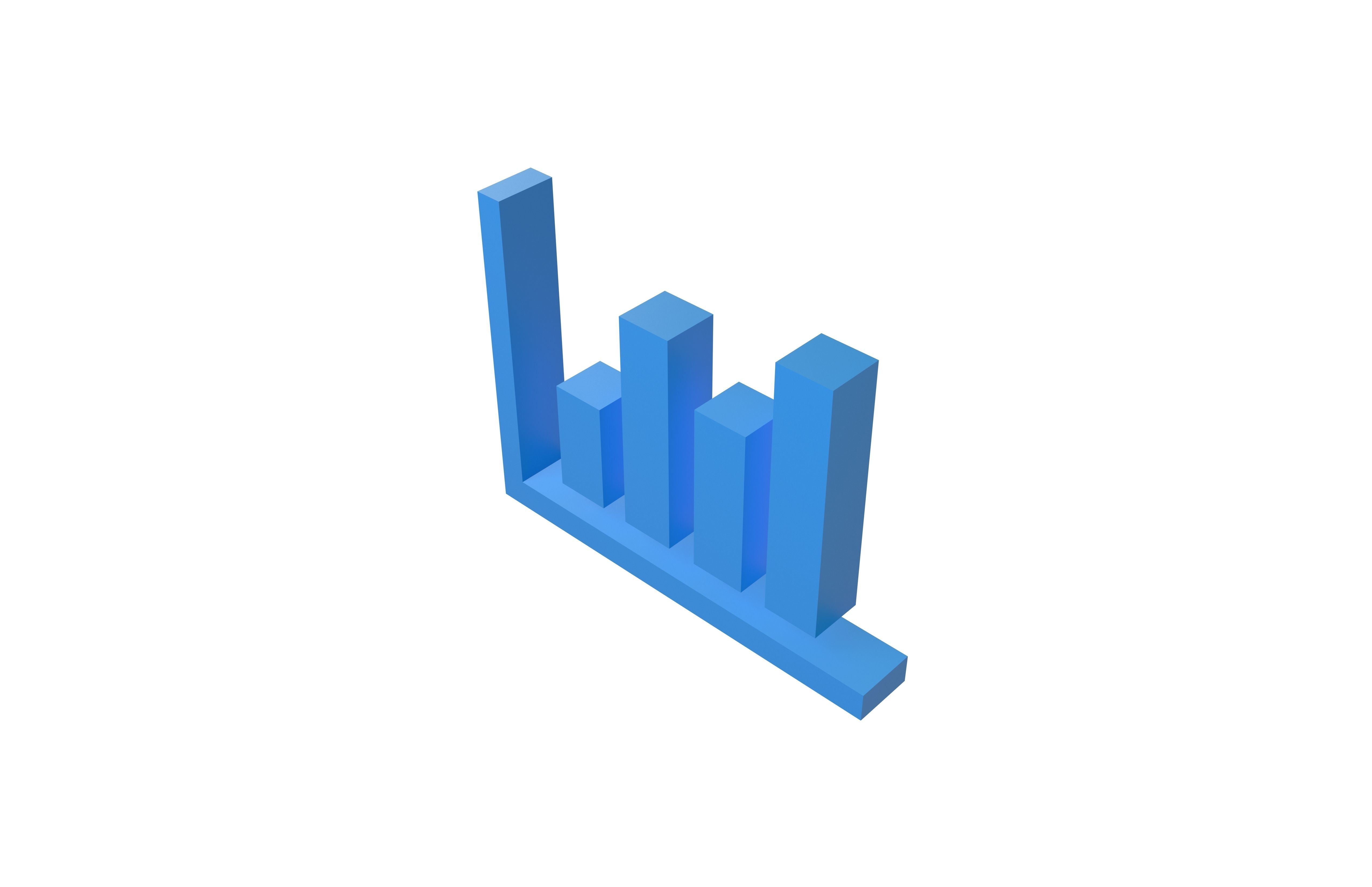 Bar Graph Icon v1 002 Low-poly 3D model_2