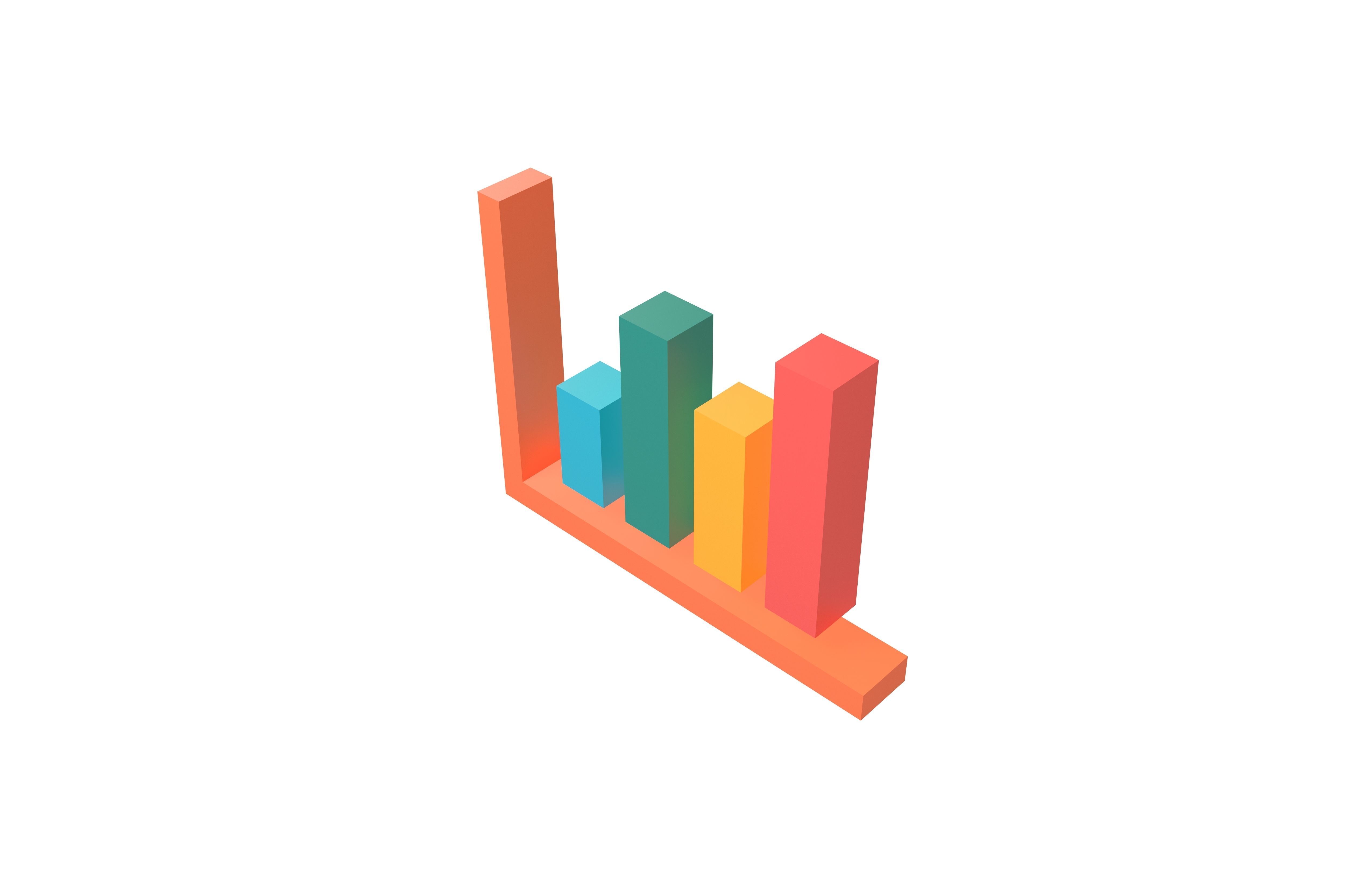 Bar Graph Icon v1 004 Low-poly 3D model_2