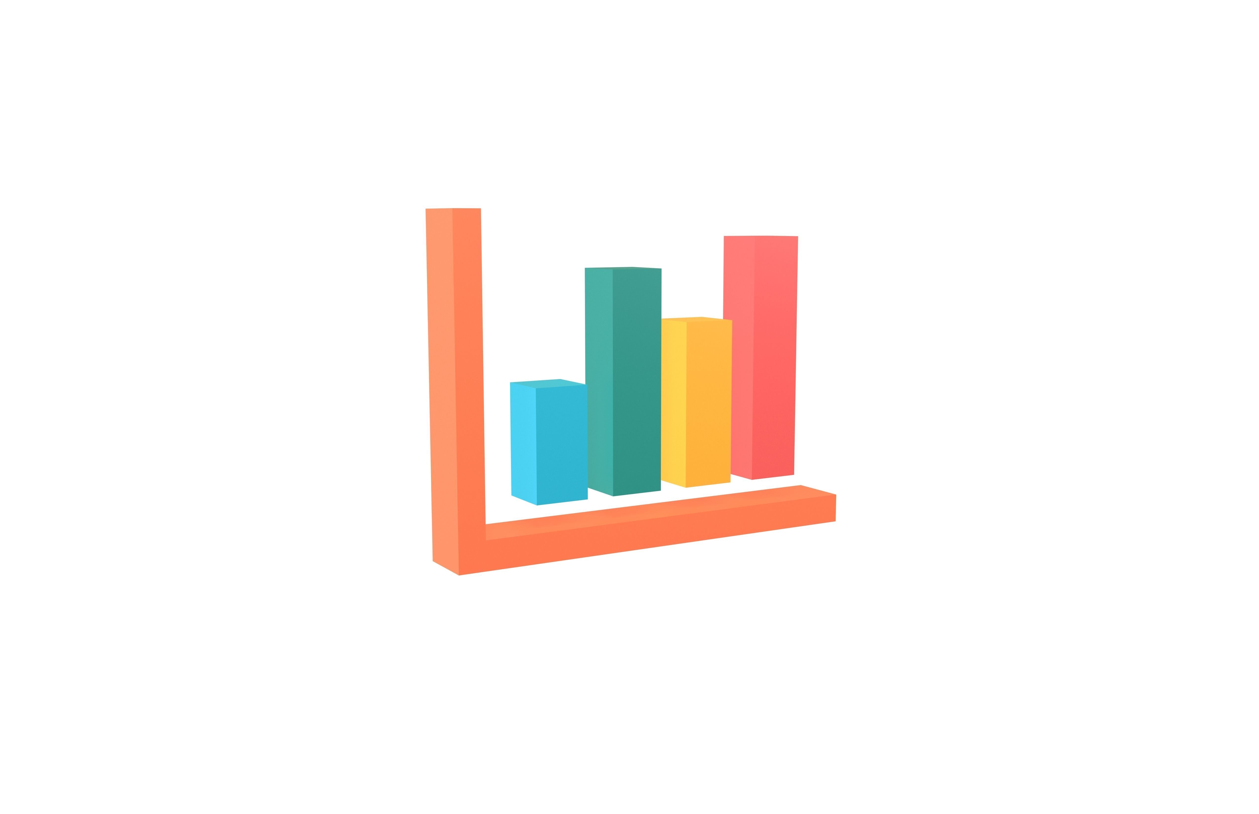 Bar Graph Icon v1 004 Low-poly 3D model_1
