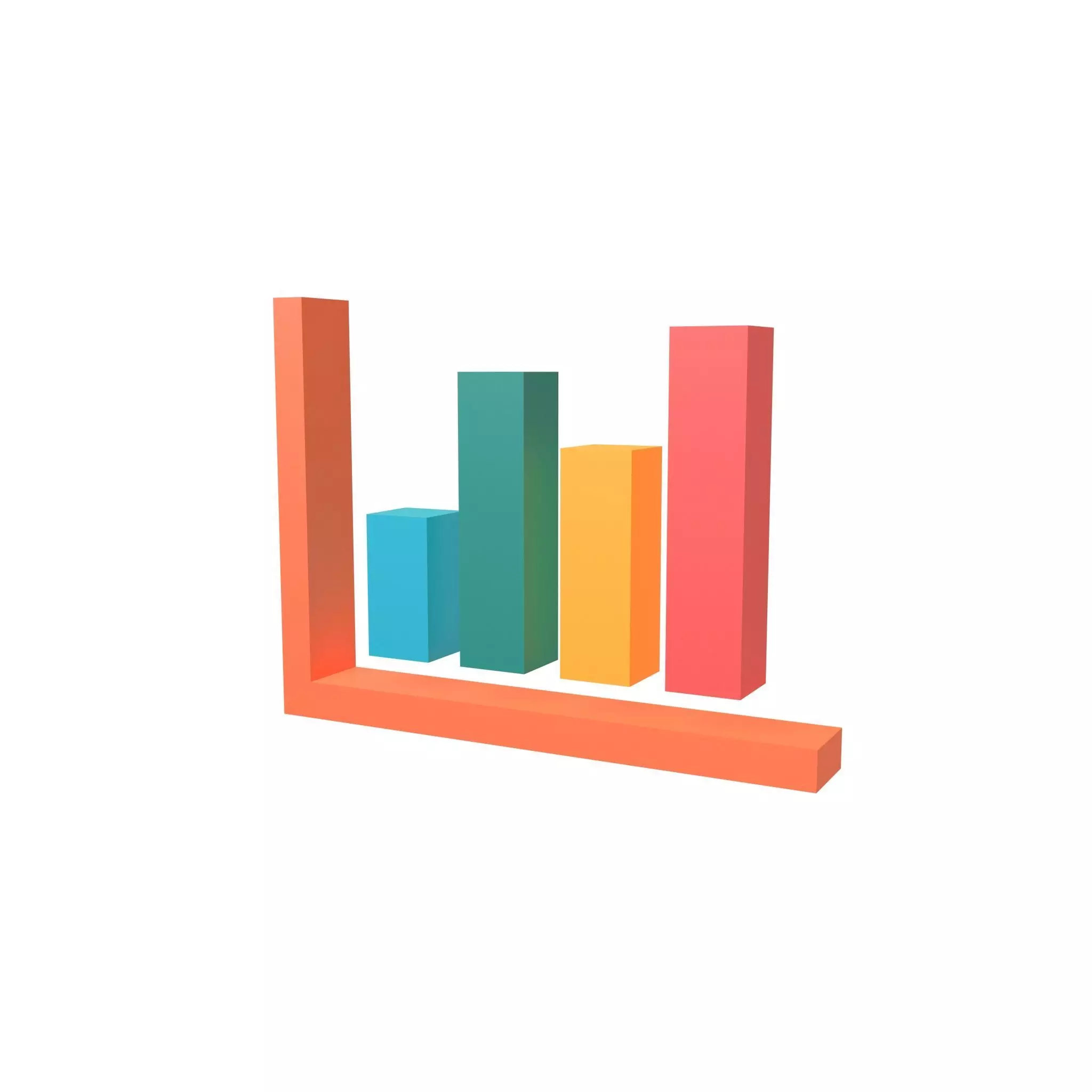 Bar Graph Icon v1 004 Low-poly 3D model_0