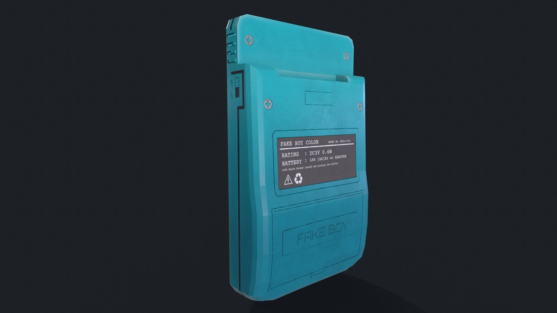 Portable Videogame Console - Fake Boy Color Low-poly 3D model_5