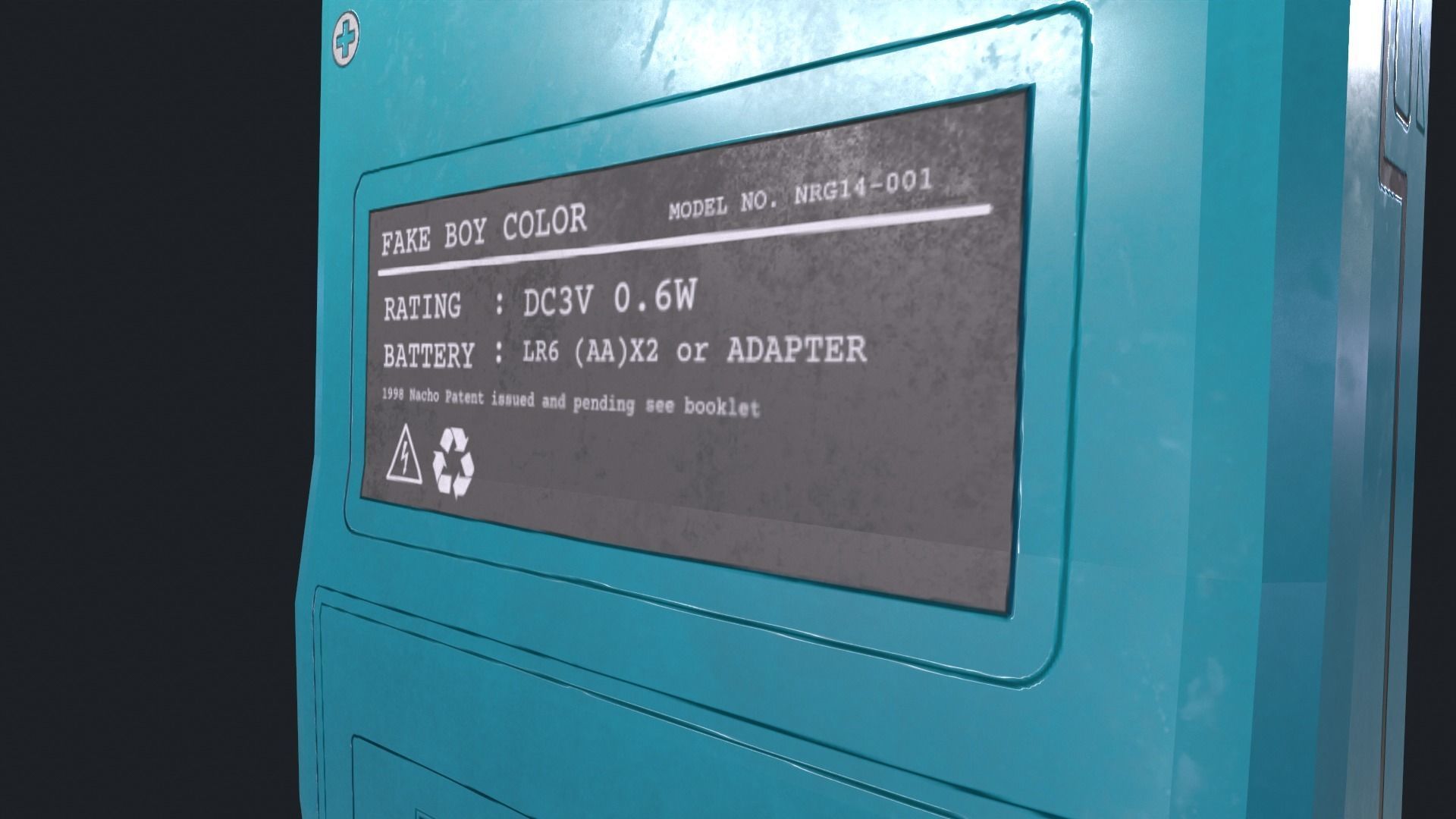 Portable Videogame Console - Fake Boy Color Low-poly 3D model_11