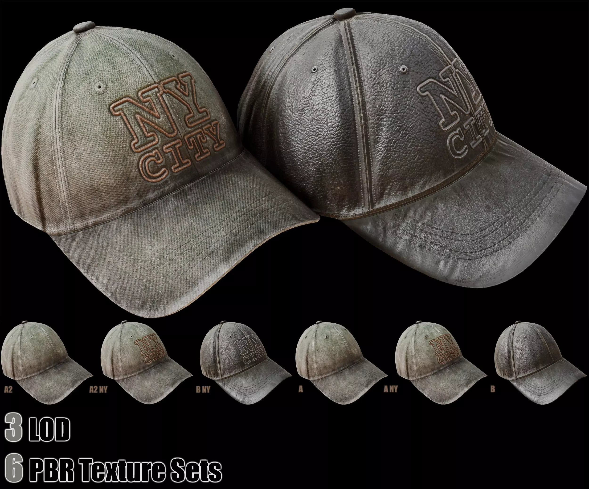 Baseball cap  - PBR Low-poly 3D model_0