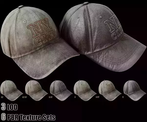 Baseball cap  - PBR Low-poly 3D model