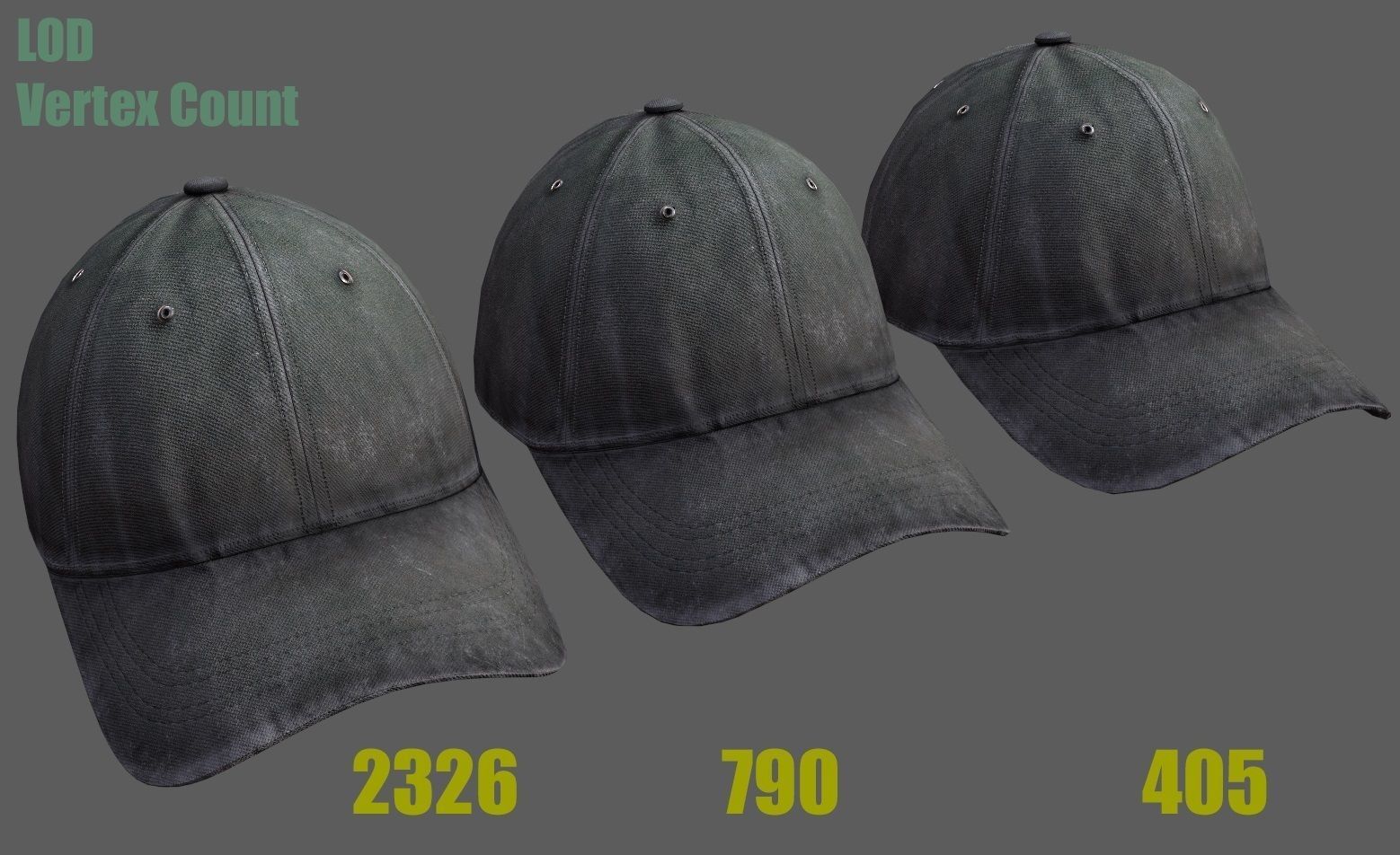 Baseball cap  - PBR Low-poly 3D model_11