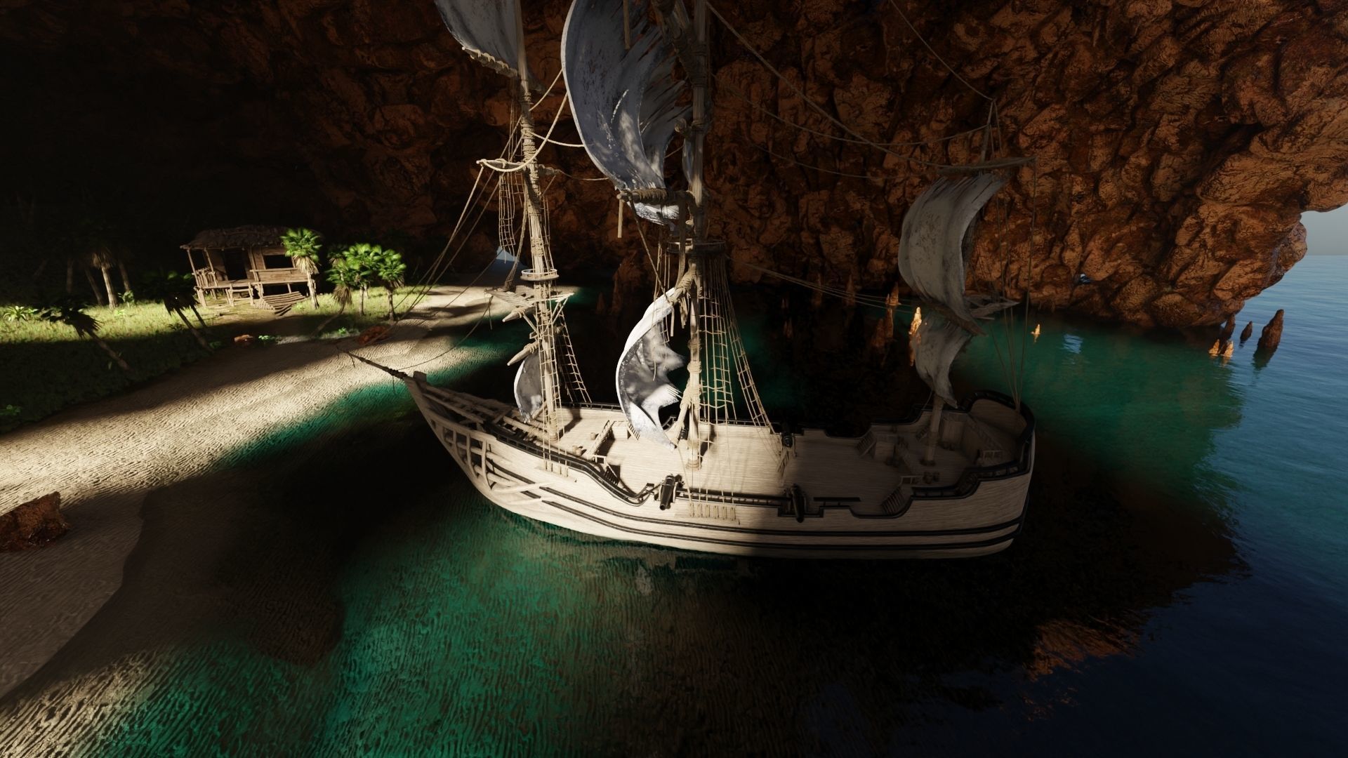 Pirate Island Scene 3D model_6