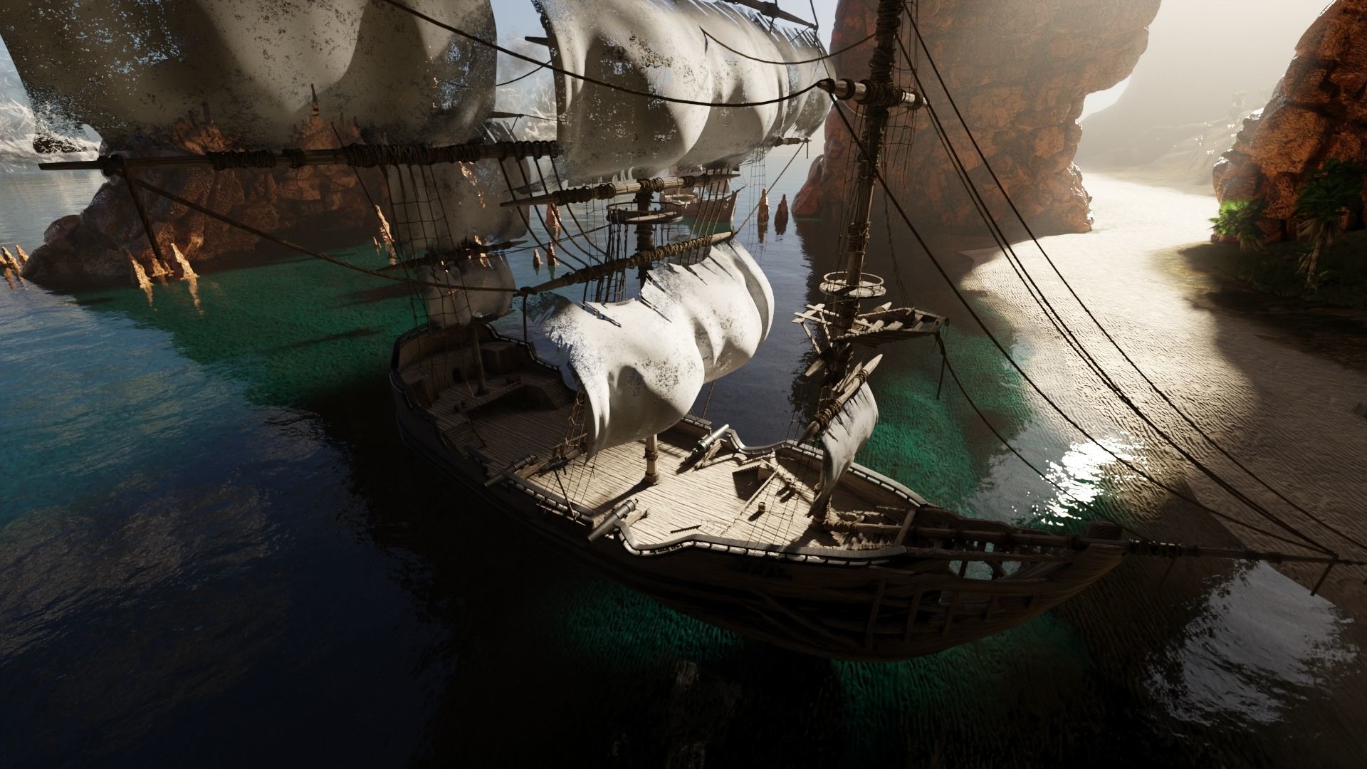 Pirate Island Scene 3D model_5