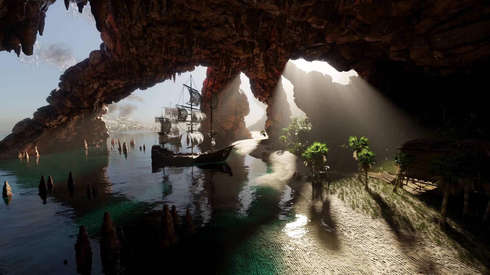 Pirate Island Scene 3D model_4