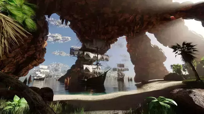 Pirate Island Scene 3D model