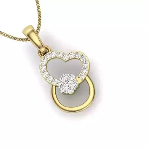 diamond Heart pendant for women 3D print model
