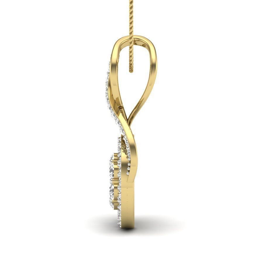pendant diamond gold 3D print model_5